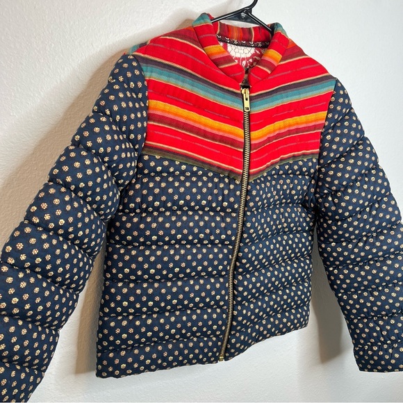 Alix of Bohemia Cody Patchwork Polka Dot Puffer Jacket Small - Picture 7 of 13